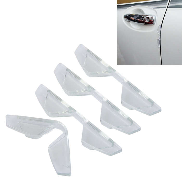 3R 3R-2107 4 PCS Rubber Car Side Door Edge Free Bending Protection Guards Cover Trims Stickers(Tr...
