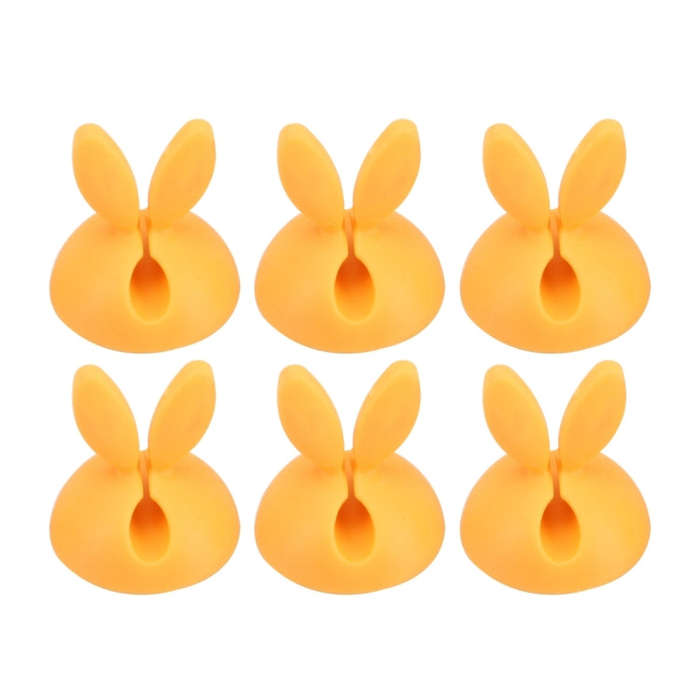 6 PCS CC-941 Rabbit Shape Single Hole Cable Clips Holder, Cable Management System and Cord Organi...