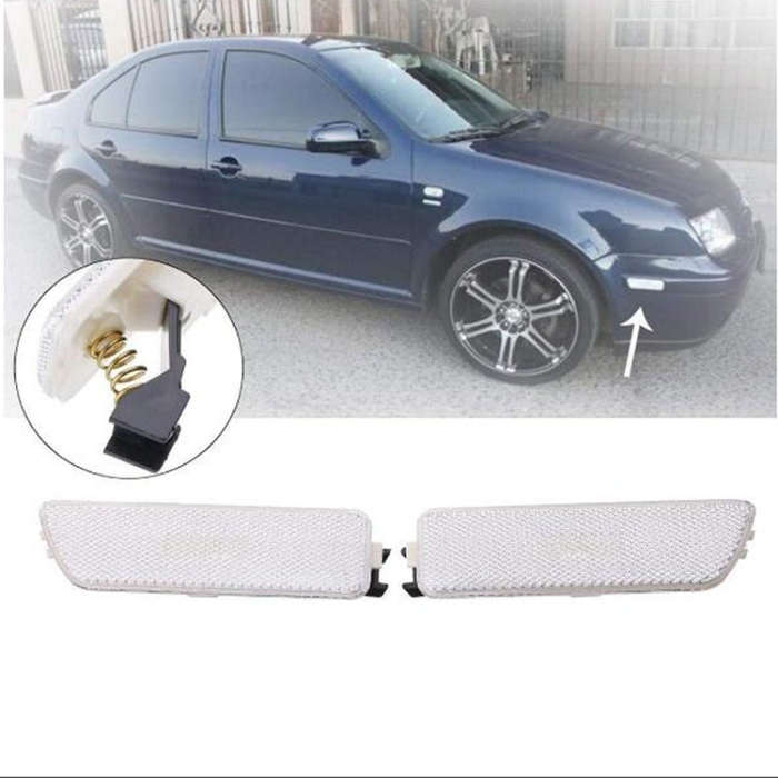 2 PCS Front Bumper Clearance Lights Housing without Bulb Replacement 1JM945071 / 1JM945072 for VW...