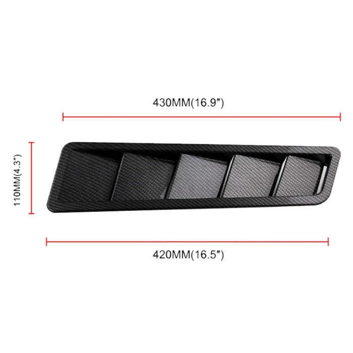 2 PCS Universal Car Air Intake Scoop Bonnet Hood Vent Louver Cooling Panel Trim Set(Black)