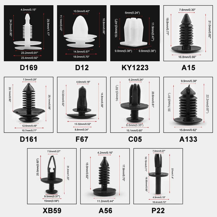 415 PCS Car Retainer Clips Assortment Car Panel Trim Plastic Fasteners Rivet Clips Set