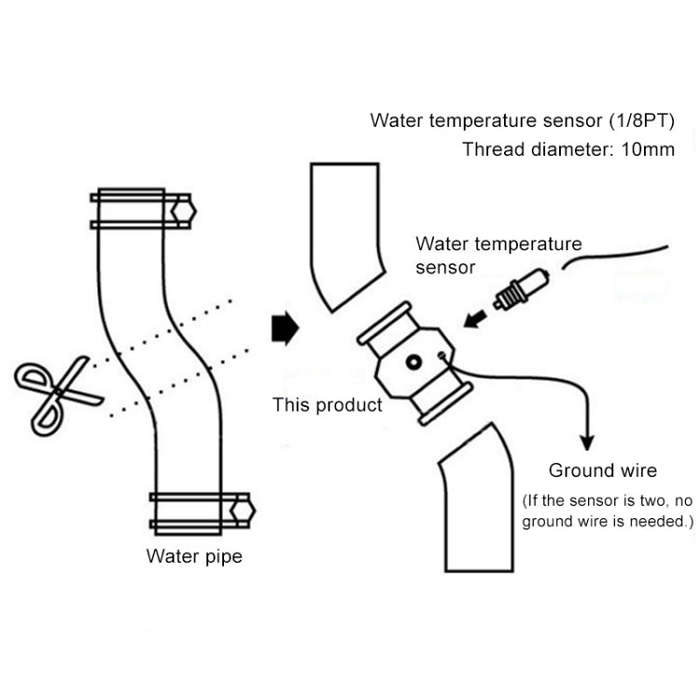 Car Water Temperature Meter Temperature Gauge Joint Pipe Radiator Sensor Adaptor Clamps for Honda...