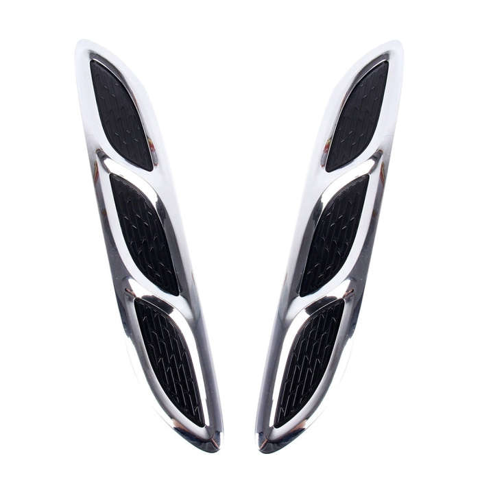2PCS V-623 JDM Style Plastic Decorative Air Flow Intake Turbo Bonnet Hood Side Vent Cover With Se...
