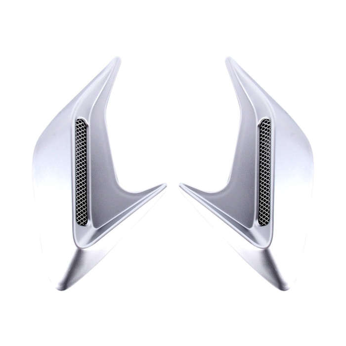 2PCS Plastic Decorative Air Flow Intake Turbo Bonnet Hood Side Vent Grille Cover With Self-adhesi...