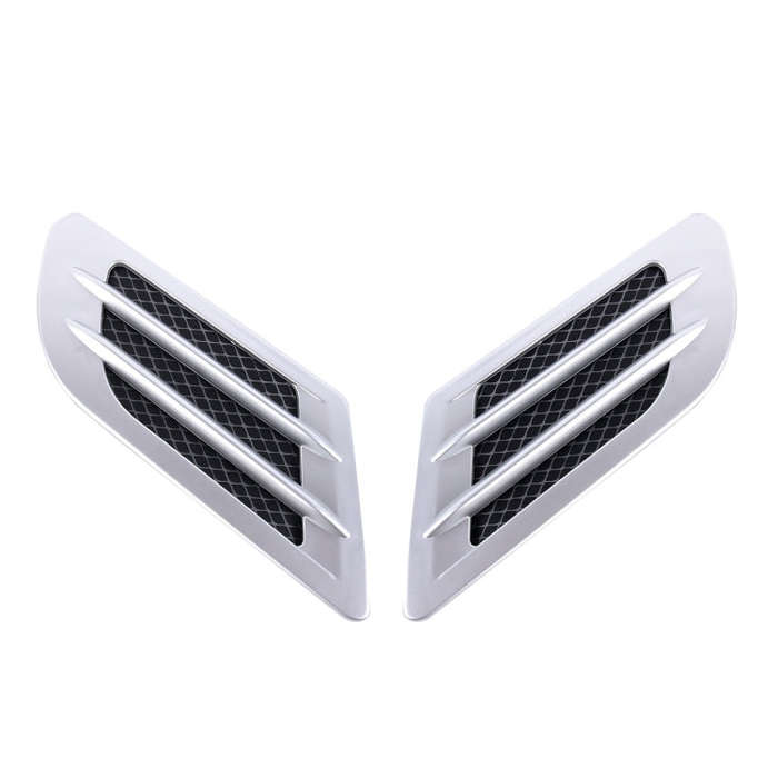 2 PCS Euro Style Plastic Decorative Air Flow Intake Turbo Bonnet Hood Side Vent Grille Cover With...