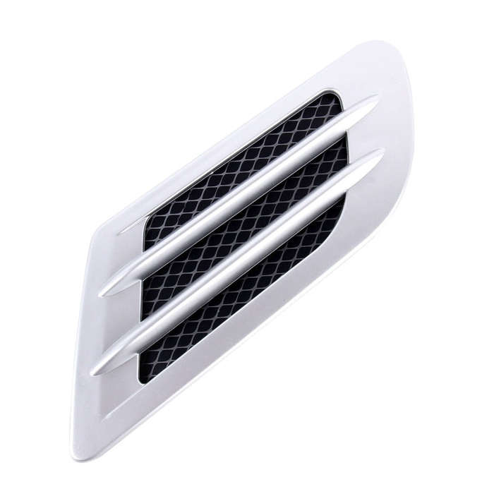 2 PCS Euro Style Plastic Decorative Air Flow Intake Turbo Bonnet Hood Side Vent Grille Cover With...