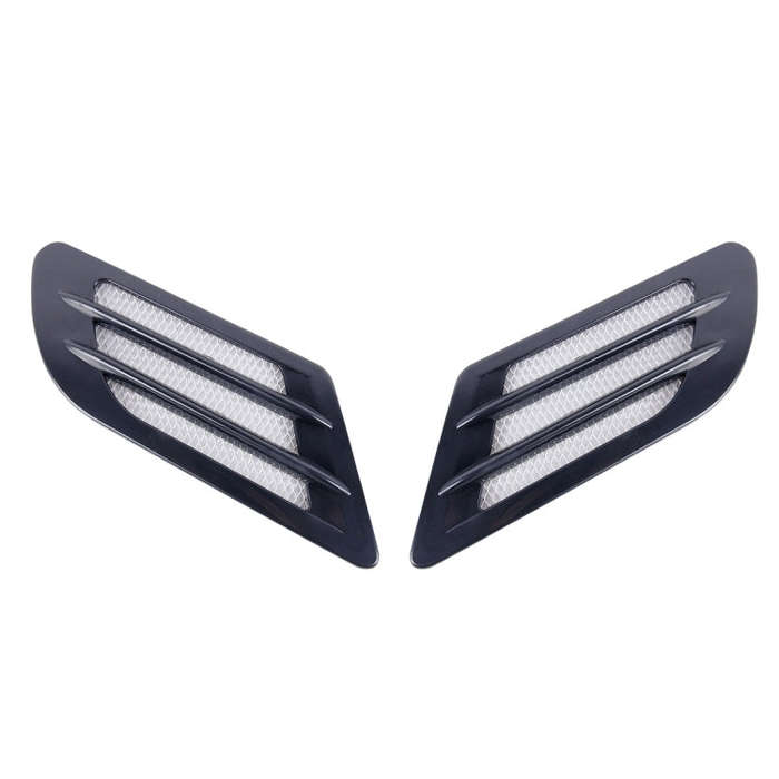 2 PCS Euro Style Metal Decorative Air Flow Intake Turbo Bonnet Hood Side Vent Grille Cover with S...