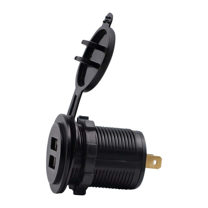 Universal Car Charger 2 Port Power Socket Power Dual USB Charger 5V 4.2A IP66 with Aperture(Orang...