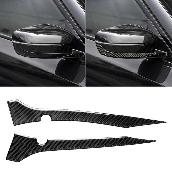 2 PCS Car Carbon Fiber Rearview Mirror Bumper Strip Decorative Sticker for BMW G30 (2018-2019) / ...