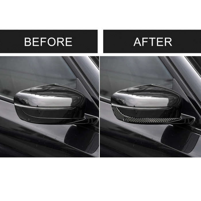 2 PCS Car Carbon Fiber Rearview Mirror Bumper Strip Decorative Sticker for BMW G30 (2018-2019) / ...