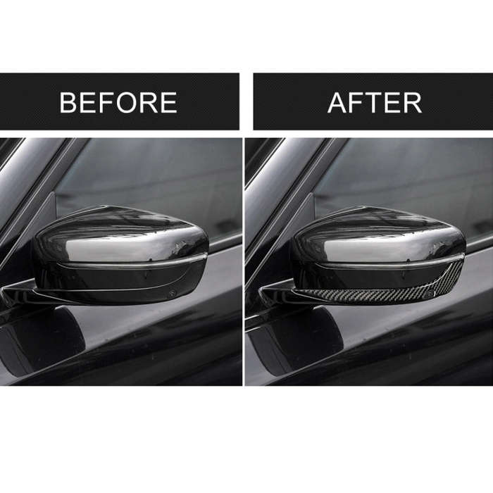 2 PCS Car Carbon Fiber Rearview Mirror Bumper Strip Decorative Sticker for BMW G30 (2018-2019) / ...