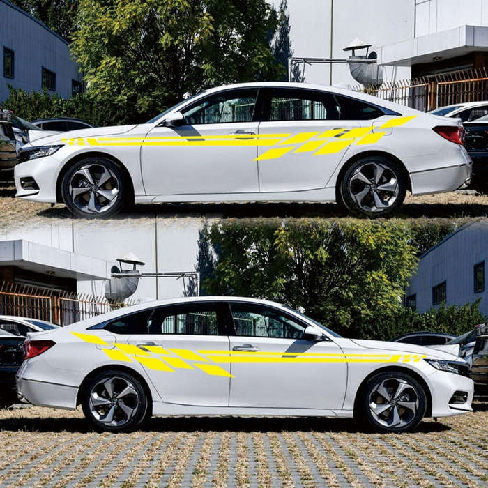 Car Styling Plaid Series PVC Sticker Auto Decorative Sticker (Yellow)