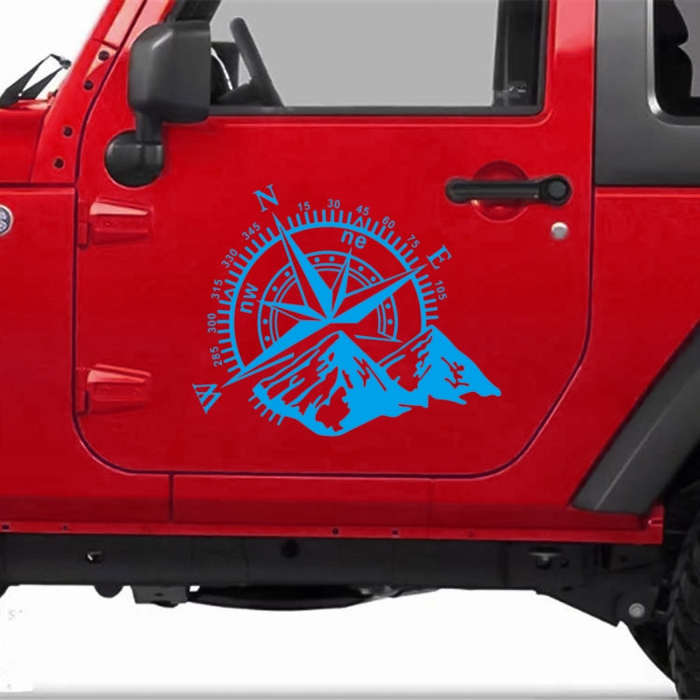 Car Styling Mountain Compass PVC Sticker Auto Decorative Sticker (Blue)