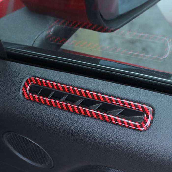 2 in 1 Car Carbon Fiber Door Air Outlet Frame Decorative Sticker for Ford Mustang 2015-2020