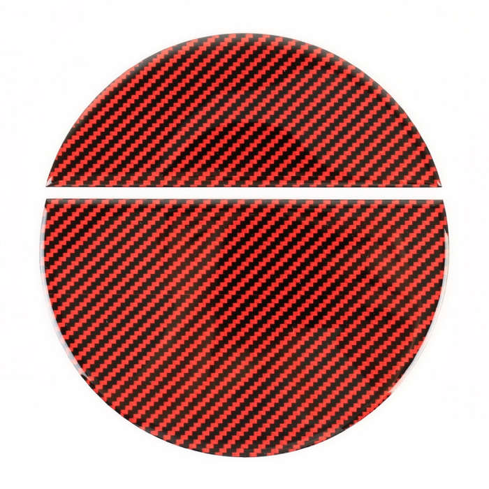 2 in 1 Car Carbon Fiber Fuel Tank Cover Decorative Sticker for Ford Mustang 2015-2020
