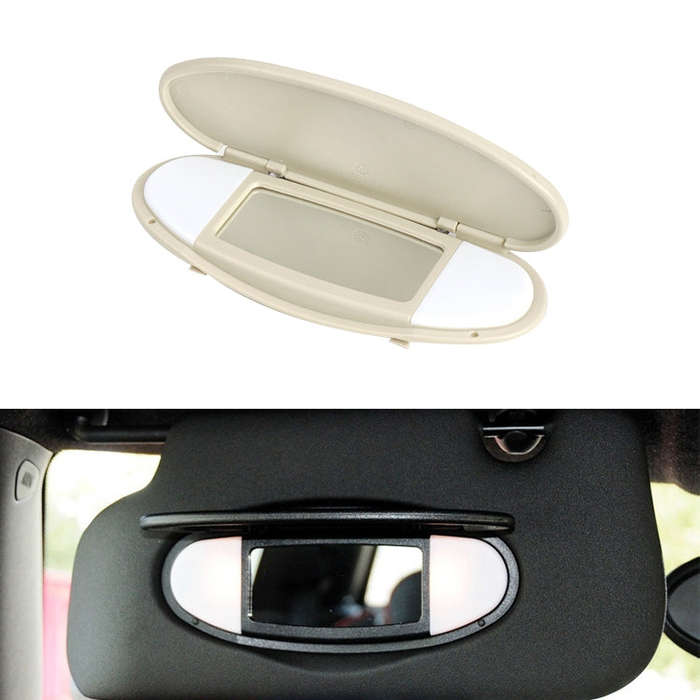 Car Sunshade Makeup Mirror Sun Visor for BMW mini R50R56, Left Driving (Beige)