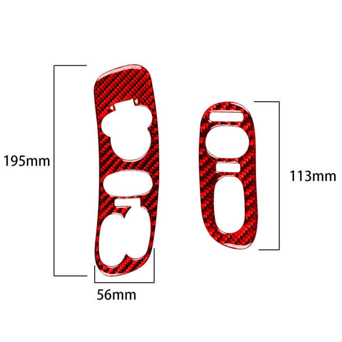 2 in 1 Car Carbon Fiber Door Control Panel  Sticker Set B for Chevrolet Corvette C5 1998-2004, Le...
