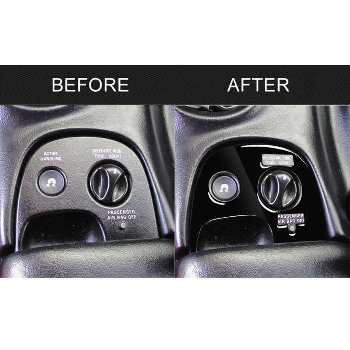 For Chevrolet Corvette C5 2000-2004 Car Lower Console B with Traction Control Decorative Sticker,...