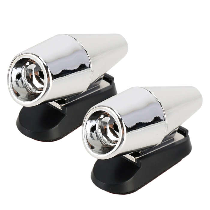 Pair Car ABS Deer Alert Sound Alarm Ultrasonic Wind Power Animal Repeller(Black Silver)