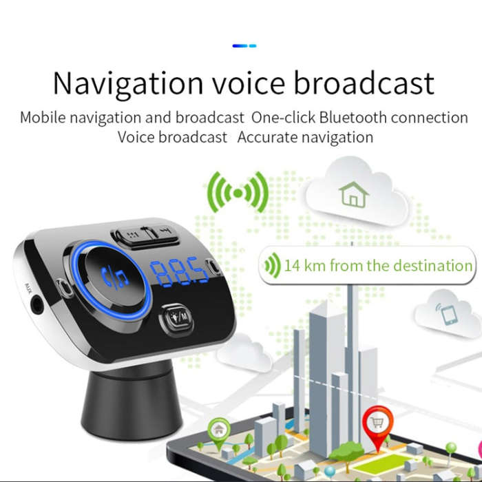 BC49BQ Car Digital Radio Receiver Bluetooth MP3 Player FM Transmitter Voice Assistant QC3.0 Quick...
