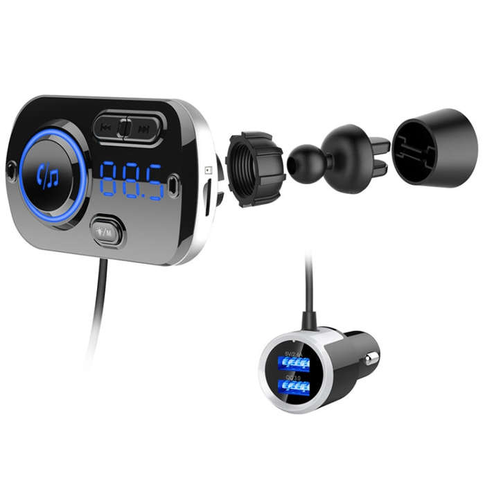 BC49BQ Car Digital Radio Receiver Bluetooth MP3 Player FM Transmitter Voice Assistant QC3.0 Quick...