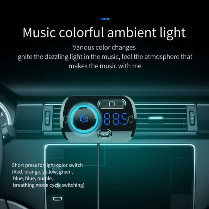 BC49BQ Car Digital Radio Receiver Bluetooth MP3 Player FM Transmitter Voice Assistant QC3.0 Quick...