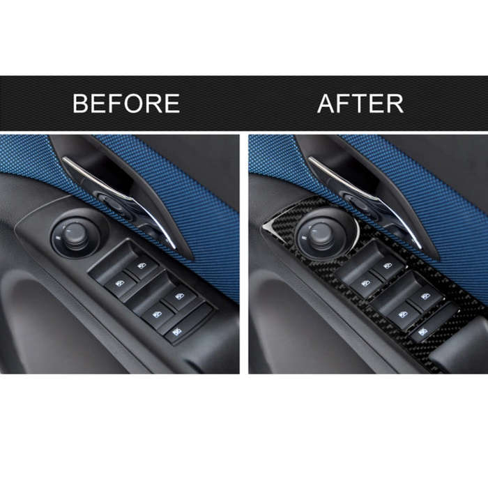 Car Carbon Fiber Window Lift Switch Panel Decorative Sticker for Chevrolet Cruze 2009-2015, Right...