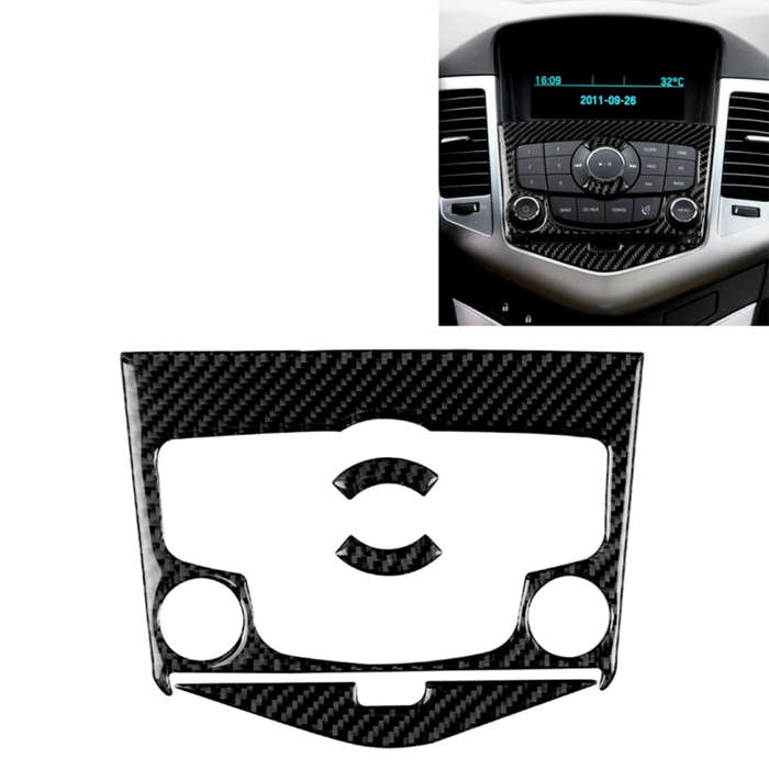 Car Carbon Fiber CD Panel Decorative Sticker for Chevrolet Cruze 2009-2015, Left and Right Drive ...