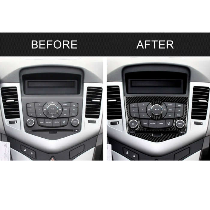 Car Carbon Fiber CD Panel Decorative Sticker for Chevrolet Cruze 2009-2015, Left and Right Drive ...