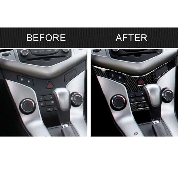 Car Carbon Fiber Air Conditioning Panel Decorative Sticker for Chevrolet Cruze 2009-2015, Left an...