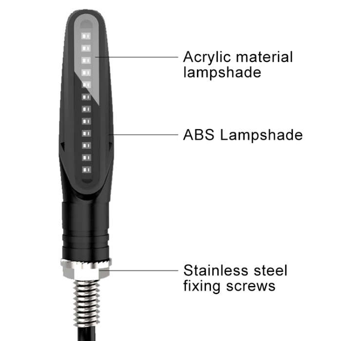 2 PCS D12V / 1W Motorcycle LED Waterproof Dynamic Blinker Side Lights Flowing Water Turn Signal L...