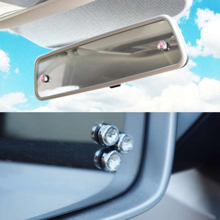 6 in 1 Car Diamond Sticker Set Personality Crystal Decoration (Black)