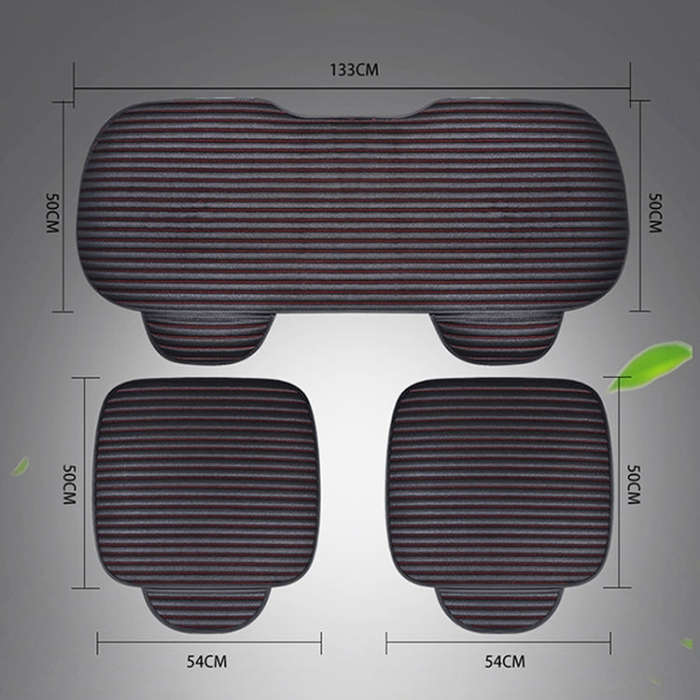 3 in 1 Car Seat Cushion Free Binding Half Inclusive Seat Mat Set (Coffee)