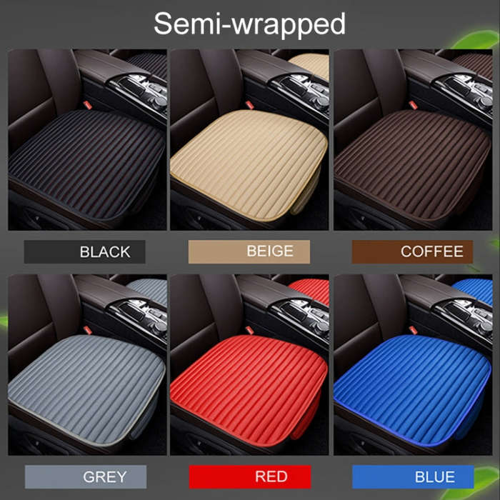 3 in 1 Car Seat Cushion Free Binding Half Inclusive Seat Mat Set (Coffee)