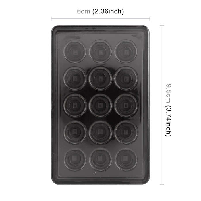 DC12V 1W Car Square Highlight Brake Lights Reversing Light with 15LEDs SMD-3528 (Black)