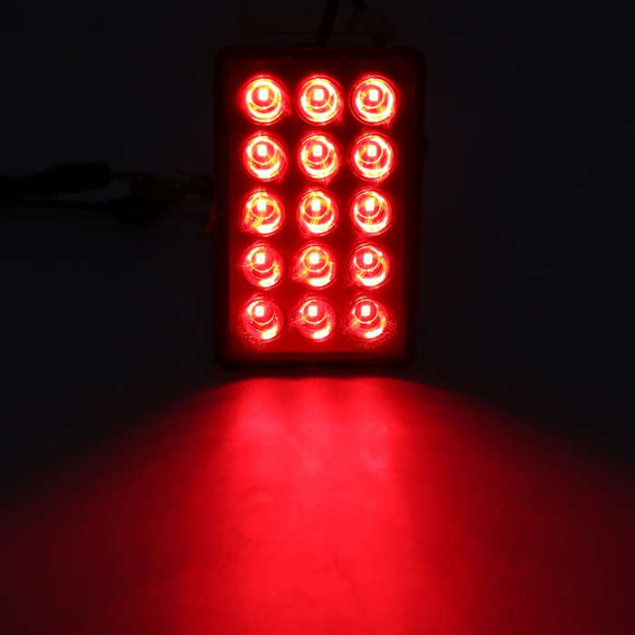 DC12V 1W Car Square Highlight Brake Lights Reversing Light with 15LEDs SMD-3528 (Black)