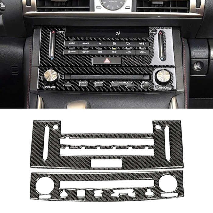 Car Carbon Fiber Air Conditioning CD Panel Decorative Sticker for Lexus IS250 2013-, Left Drive