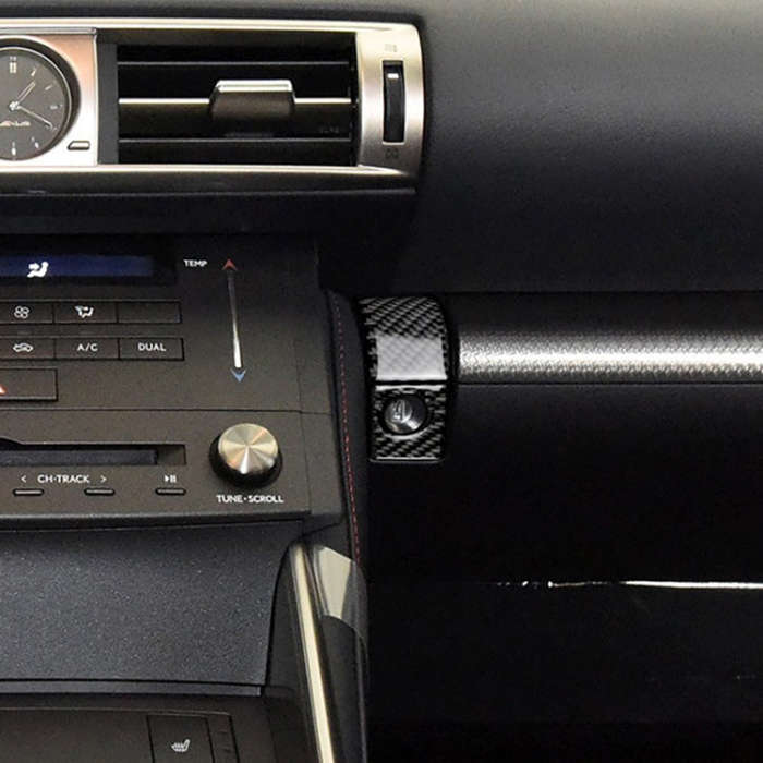 Car Carbon Fiber Storage Box Switch Decorative Sticker for Lexus IS250 2013-, Left Drive