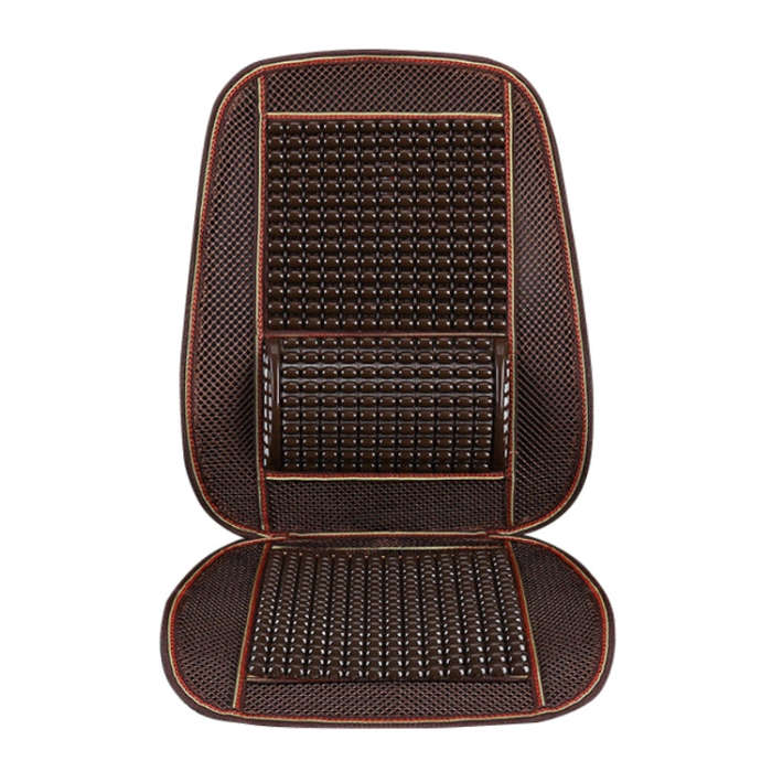 Car Seat Covers Summer Cool Imitation Wooden Beads Ventilation Breathable Seat Cushion(Black)