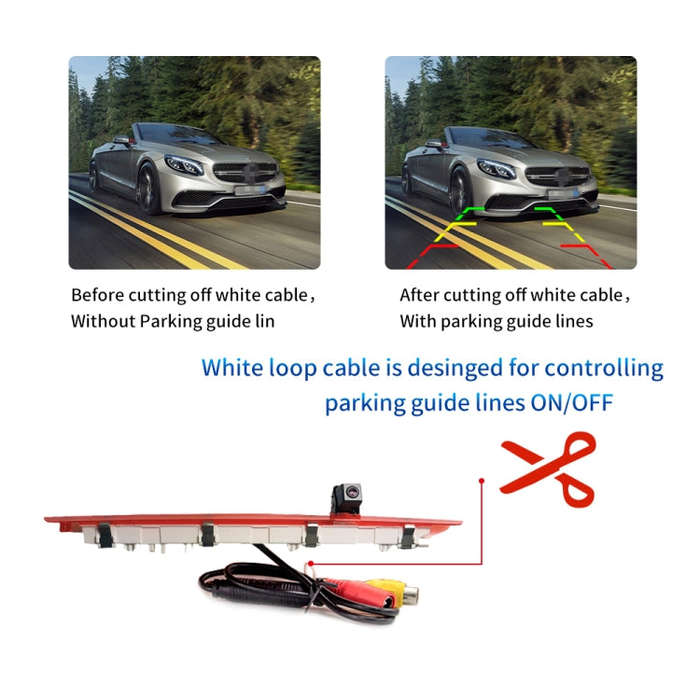 PZ468 Car Waterproof 170 Degree Brake Light View Camera + 7 inch Rearview Monitor for Mercedes-Be...