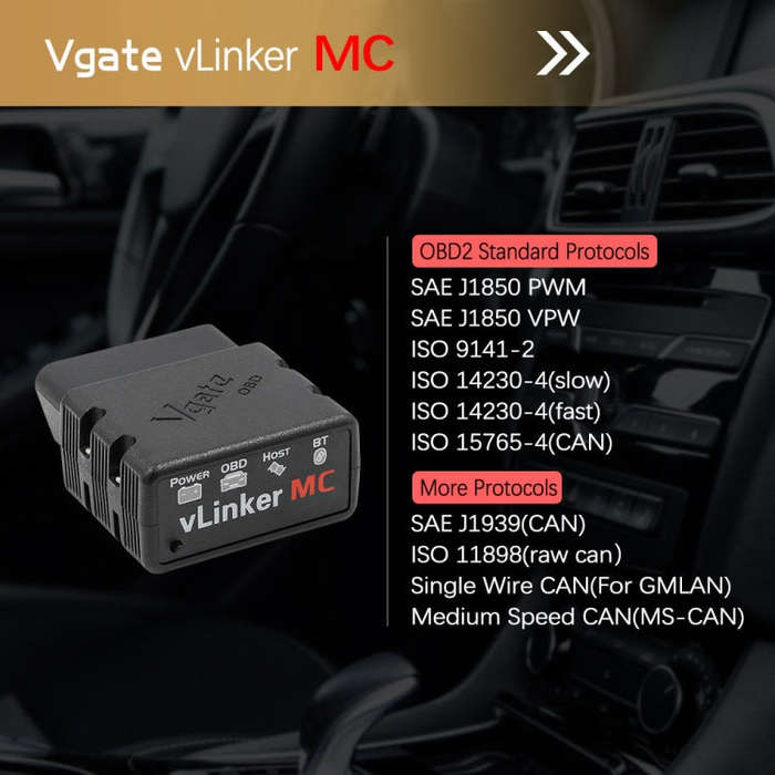 Vgate VLINKER MC V2.2 Bluetooth 3.0 Car OBD Fault Diagnosis Detector