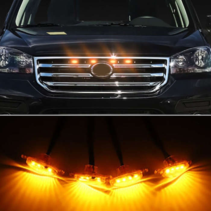 DC12V / 6W 4 in 1 Front Grille Warning Light for Ford Raptor F150 2017-2019 (Yellow)