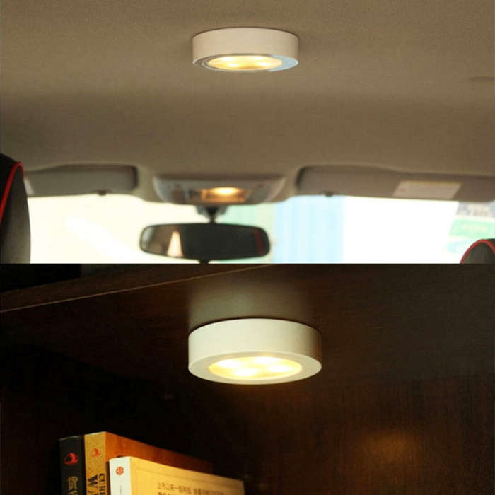 R-1633 4.5V / 0.3W 4LEDs Car Indoor Dome Light LED Touch Night Light (Gold)