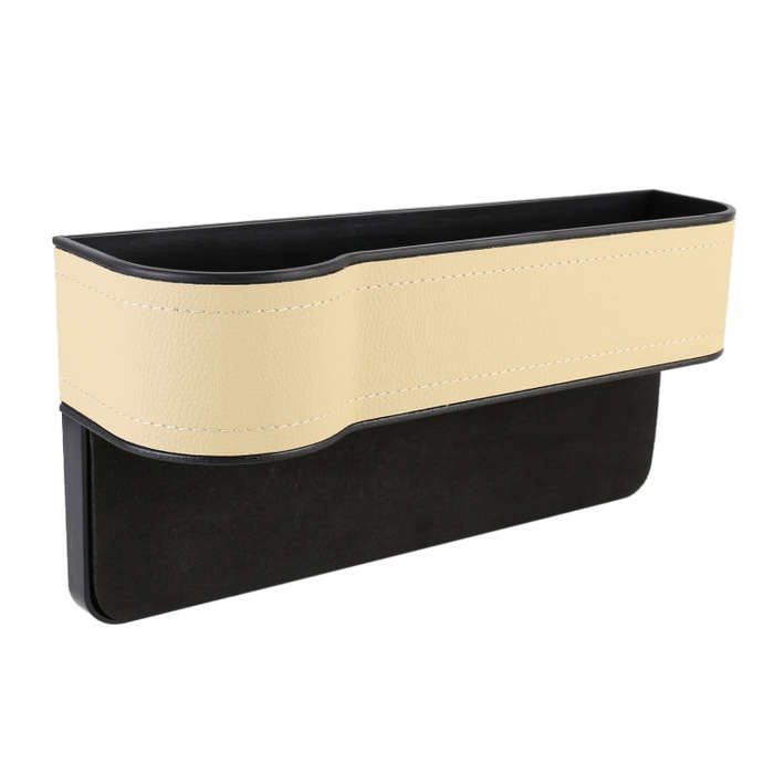 2 PCS Car Multi-functional Principal And Deputy Driver Seat Console Leather Box (Beige)