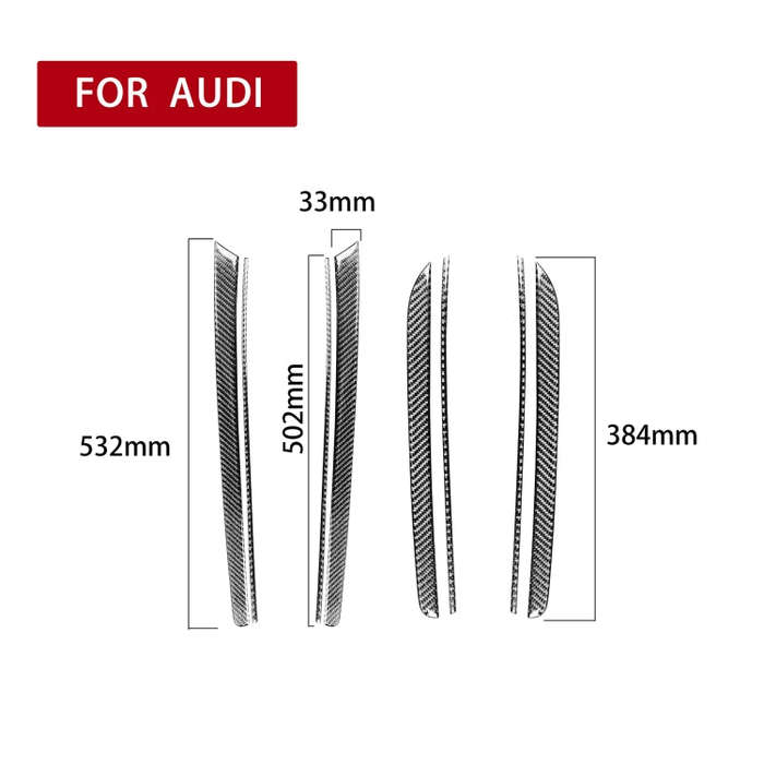 8 in 1 Car Carbon Fiber Door Panel Decorative Sticker for Audi A5 Hard Top 2008-, Left and Right ...