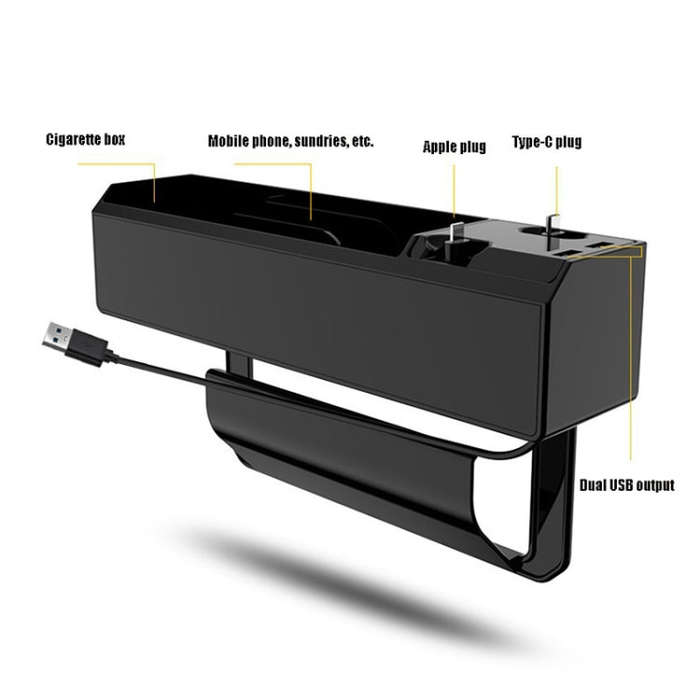 Micro USB + USB-C / Type-C + 8PIN Interface Car Multi-functional Cup Holder Seat Gap Side Storage...