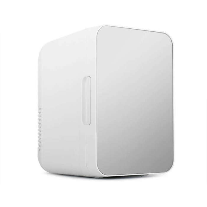 8L 37-48W Tempered Glass Panel Car / Home Mini Refrigerator US Plug(Silver)