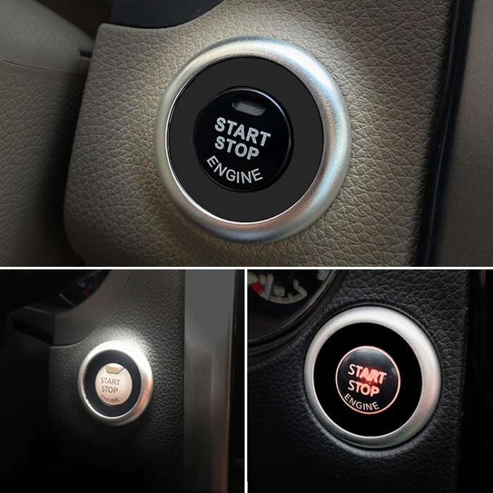 Car Engine Start Key Push Button Ring Trim Sticker Decoration for Infiniti Q50L/QX50/Q70/QX60/Q60...