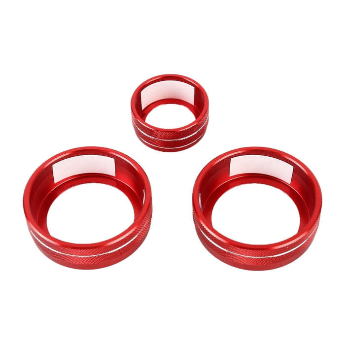 3 PCS Car Metal Air Conditioner Knob Case for Honda CR-V 2017-2021 (Red)