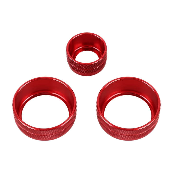 3 PCS Car Metal Air Conditioner Knob Case for BMW X1 / X2 / GT (Red)